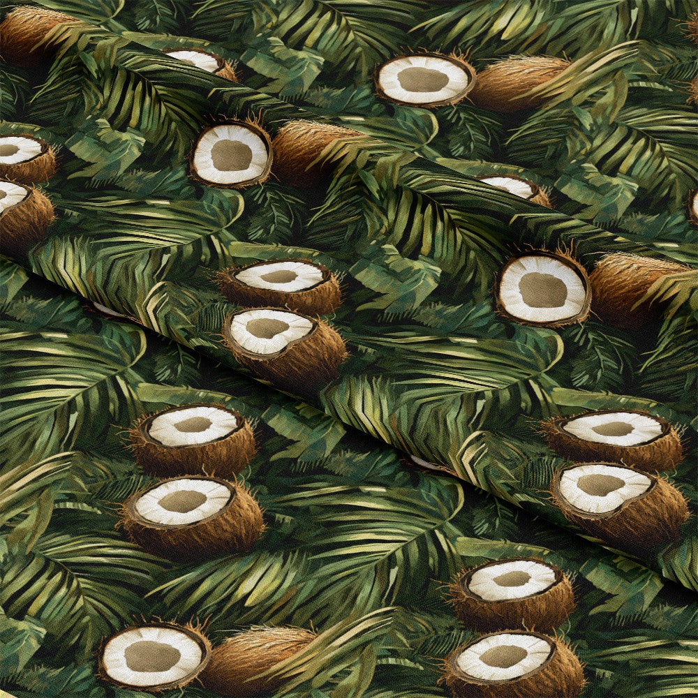 Coconut Jungle Leaves Pattern 18 Quilting Cotton Fabric