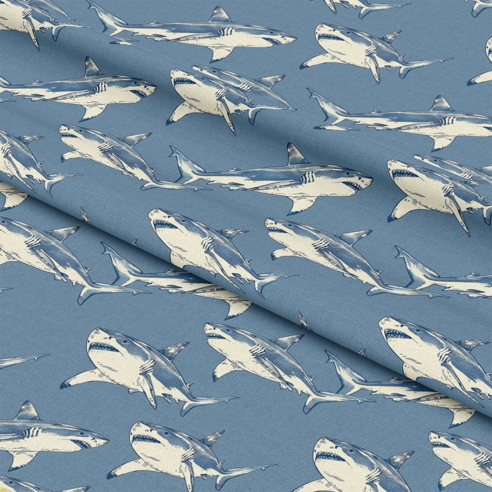 Sharks Circling Pattern 1 Quilting Cotton Fabric