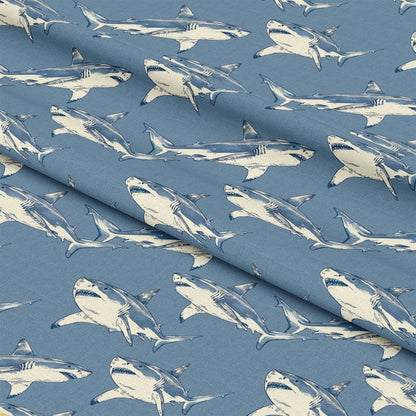 Sharks Circling Pattern 1 Quilting Cotton Fabric