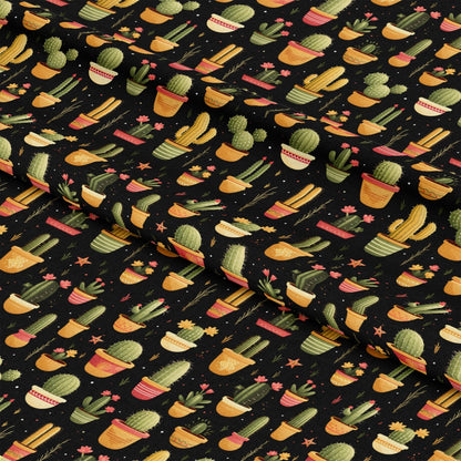 Retro Cactus Pattern 8 Quilting Cotton Fabric