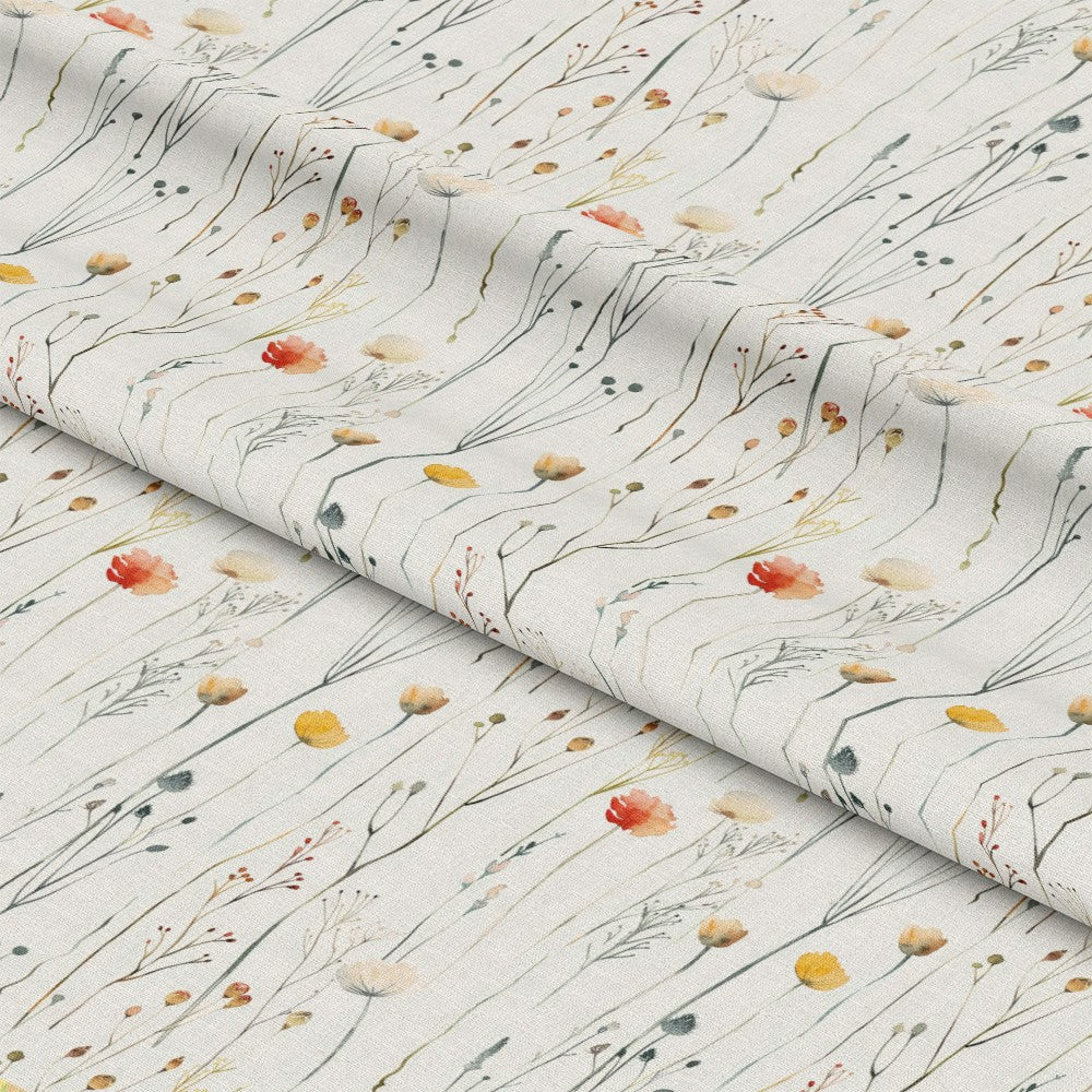 Handdrawn Meadow Wildflowers Pattern 1 Quilting Cotton Fabric