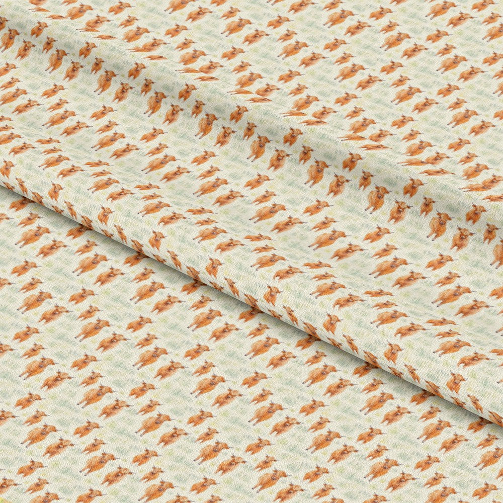 Funky Highland Cows Pattern 12 Quilting Cotton Fabric