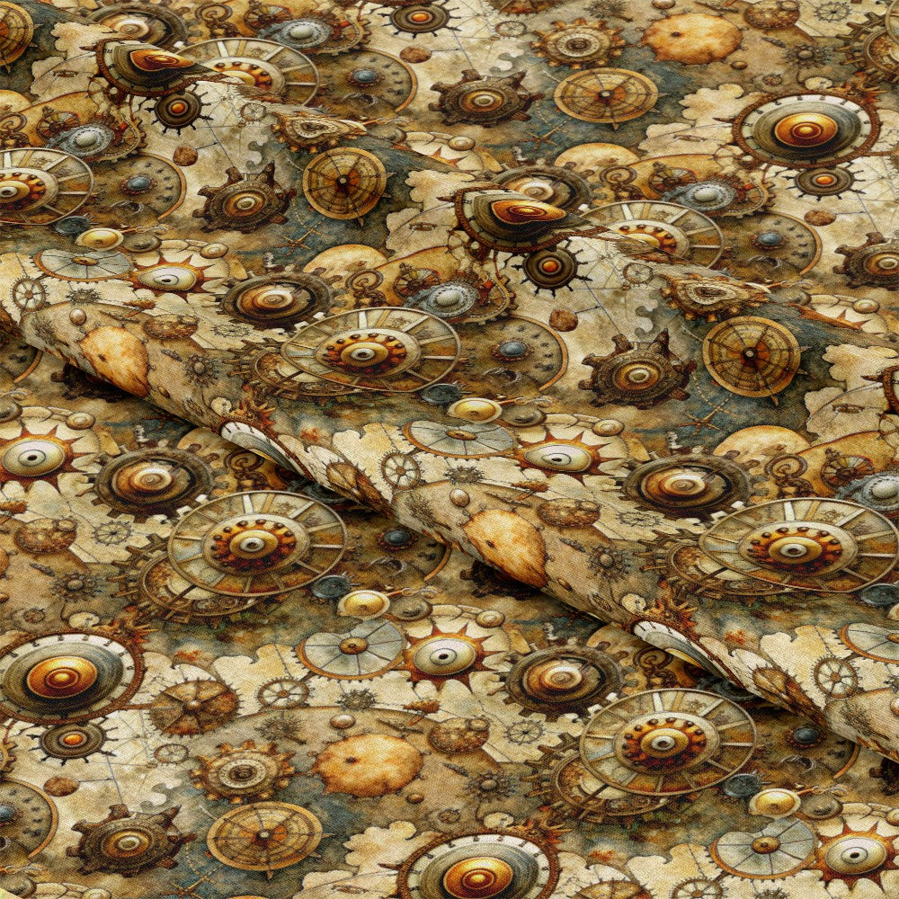 Steampunk Old Maps Pattern 7 Quilting Cotton Fabric