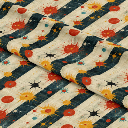 Retro Starburst Pattern 15 Quilting Cotton Fabric