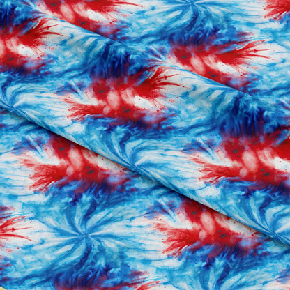 Patriotic Tie-Dye Pattern 10 Quilting Cotton Fabric