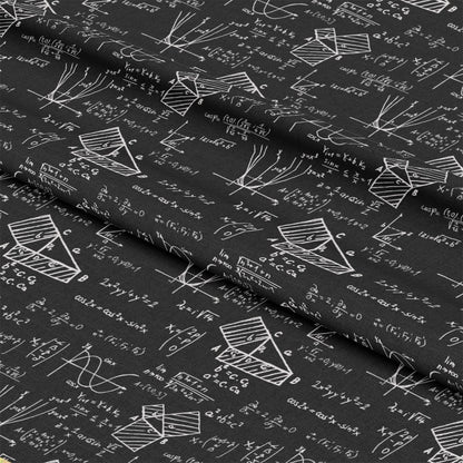 Mathematical Formulas on Chalkboard Pattern 1 Quilting Cotton Fabric