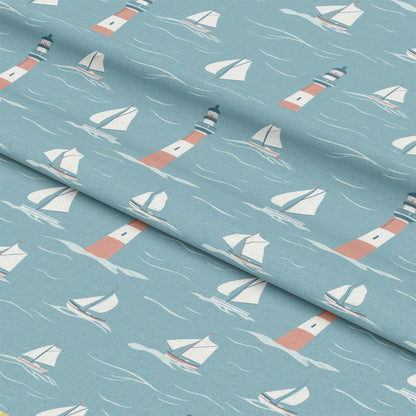 Lighthouse and Sailboats Pattern 7 Quilting Cotton Fabric