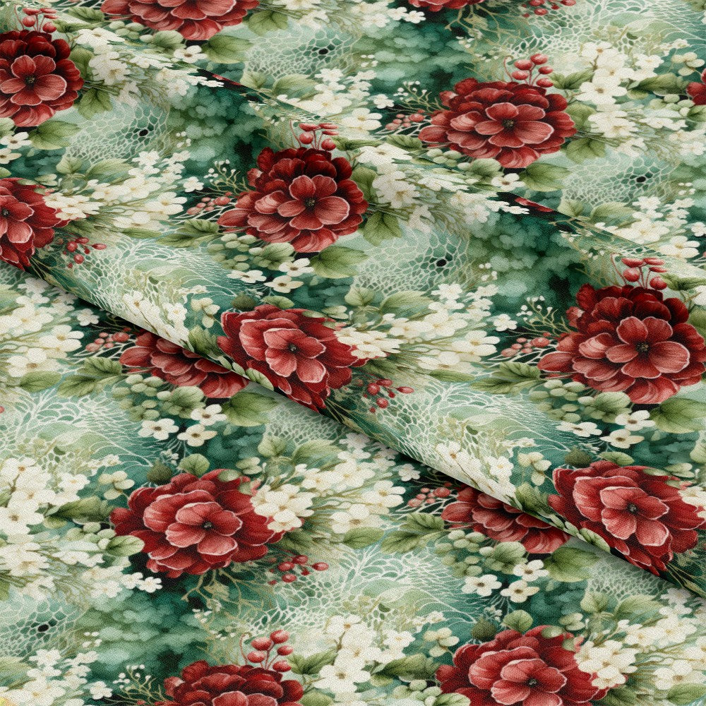 Christmas Florals Pattern 17 Quilting Cotton Fabric