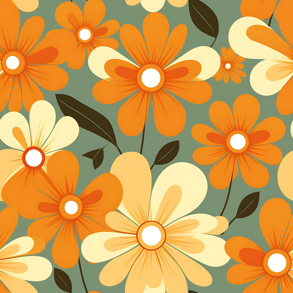 70s Retro Groovy Floral Fat Quarter Bundle