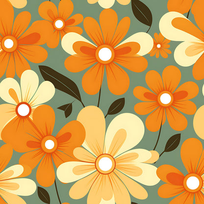 70s Retro Groovy Floral Fat Quarter Bundle