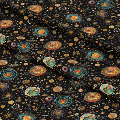 Planets and Stars Pattern 1 Quilting Cotton Fabric