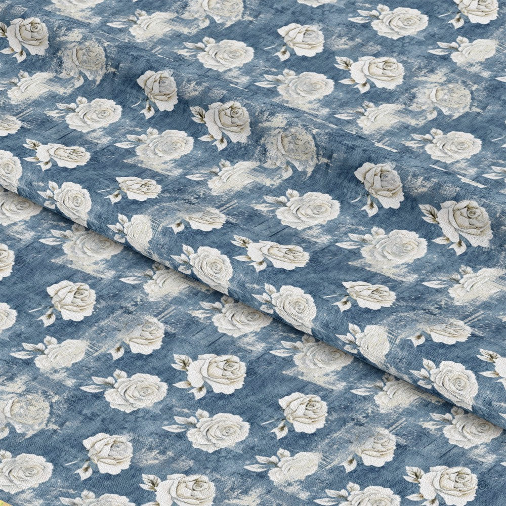 Vintage Farmhouse Blue Pattern 5 Quilting Cotton Fabric