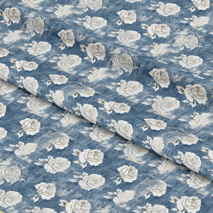 Vintage Farmhouse Blue Pattern 5 Quilting Cotton Fabric