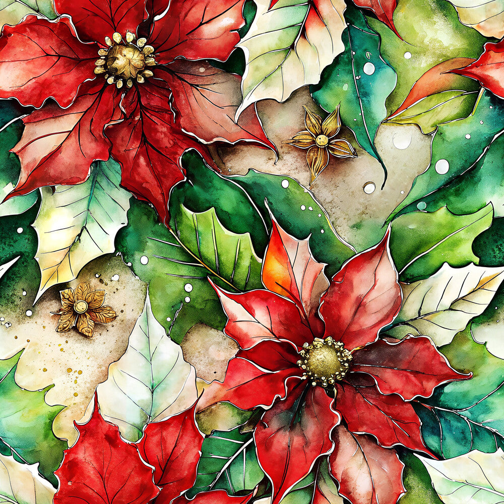 Painted Poinsettias Fat Quarter Bundle