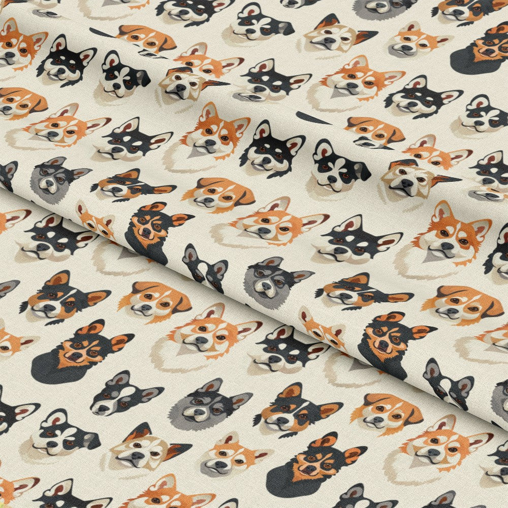 Dog Heads Pattern 6 Quilting Cotton Fabric