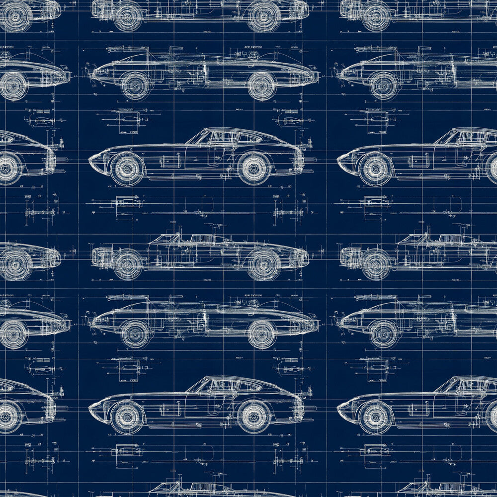 Vintage Car Blueprint Fat Quarter Bundle