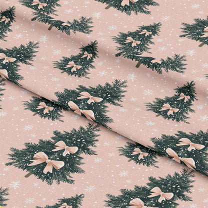 Sweet Pink Christmas Pattern 5 Quilting Cotton Fabric