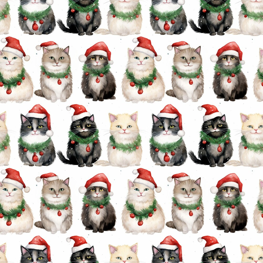 Christmas Santa Kitty Cats Fat Quarter Bundle