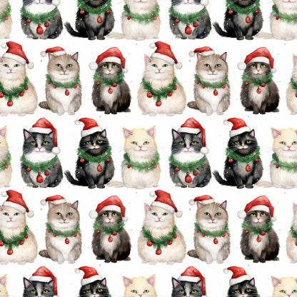 Christmas Santa Kitty Cats Fat Quarter Bundle