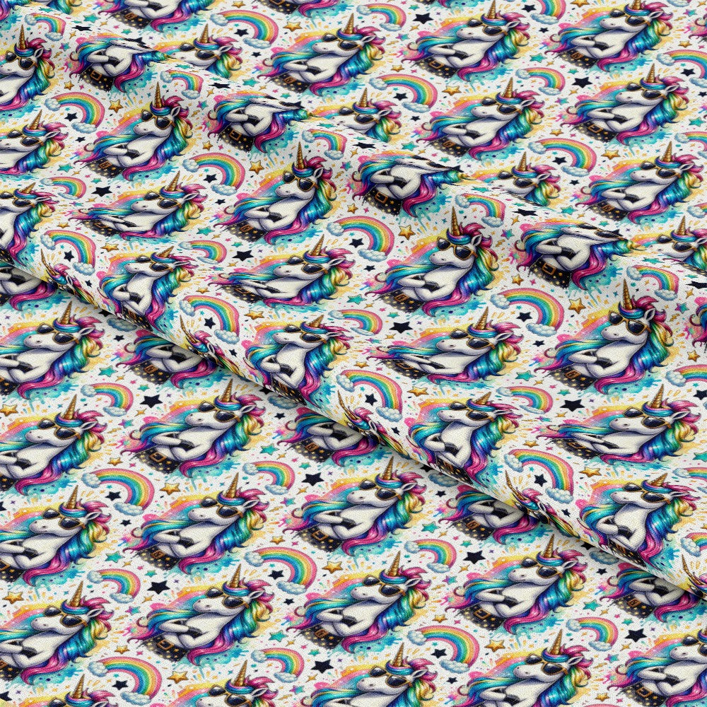 Cool Rainbow Unicorn Pattern 1 Quilting Cotton Fabric