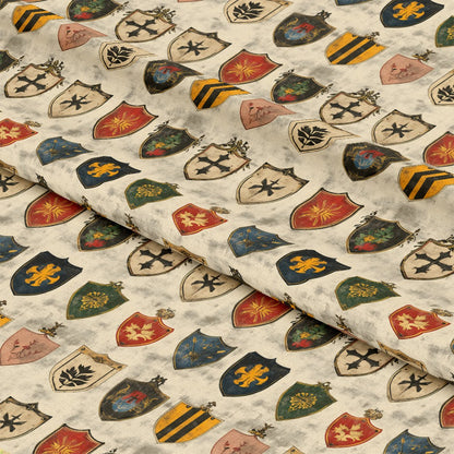 Rustic German Banners and Shields Pattern 3 Quilting Cotton Fabric