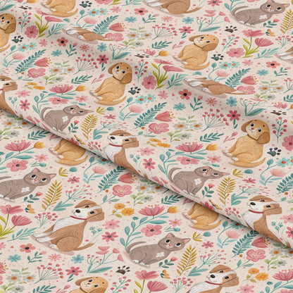 Heart and Paw Prints Pattern 8 Quilting Cotton Fabric
