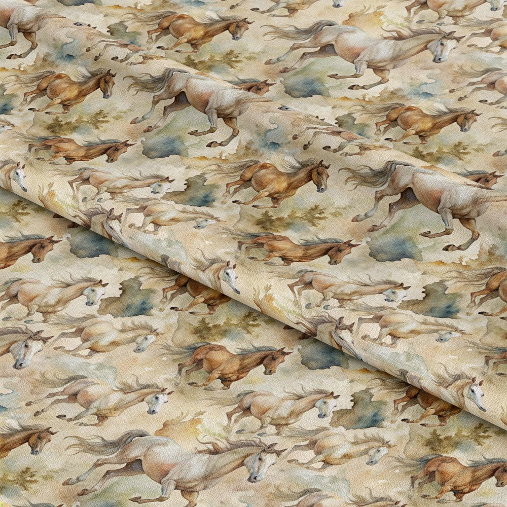 - Wild Horses Pattern 7 Quilting Cotton Fabric  
- quilting  
- cotton  
- fabric  
- horses  
- running  
- earthy tones  
- beige  
- brown  
- cream  
- taupe  
- natural  
- equestrian  
- animal print  
- rustic  
- artistic  
- smooth texture