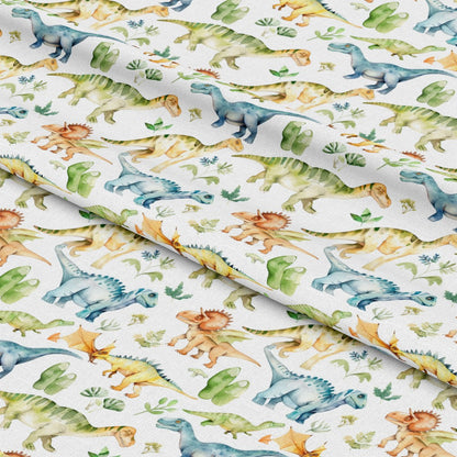 Watercolor Dinosaurs Pattern 5 Quilting Cotton Fabric