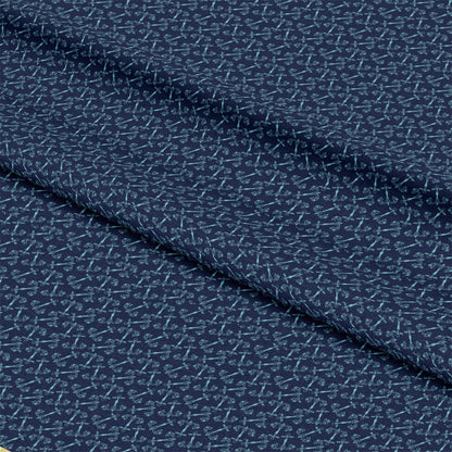 Navy Nautical Sea Pattern 8 Quilting Cotton Fabric