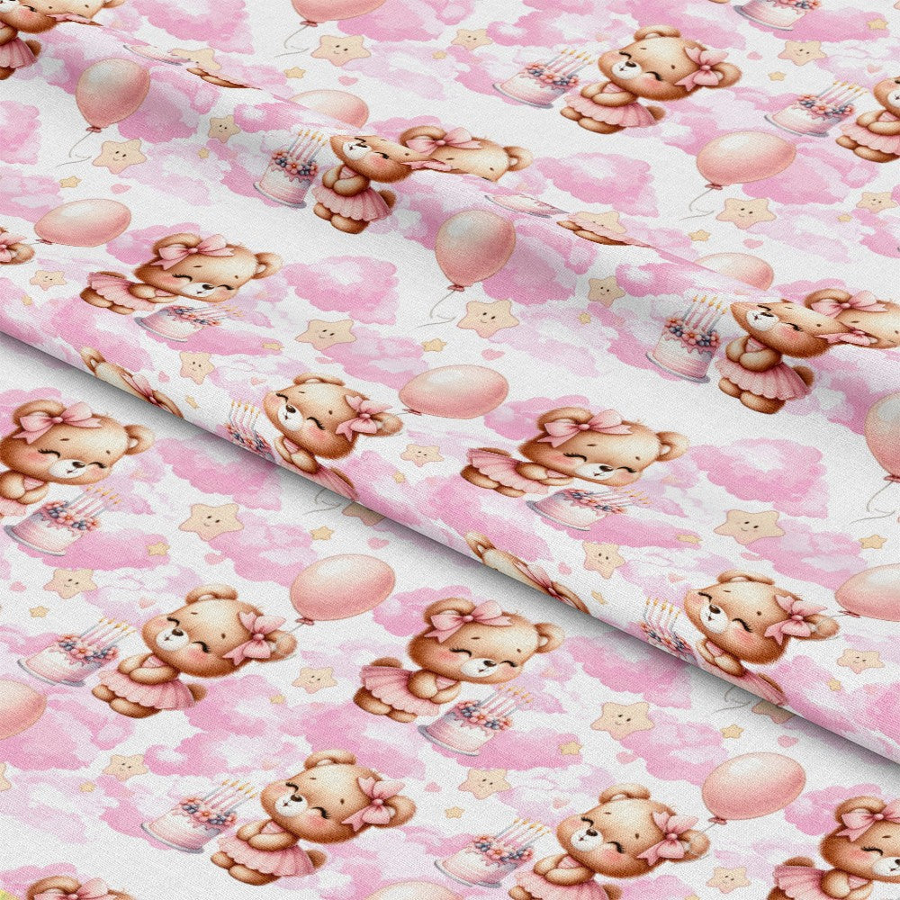 Pink Baby Teddy Bears Pattern 9 Quilting Cotton Fabric