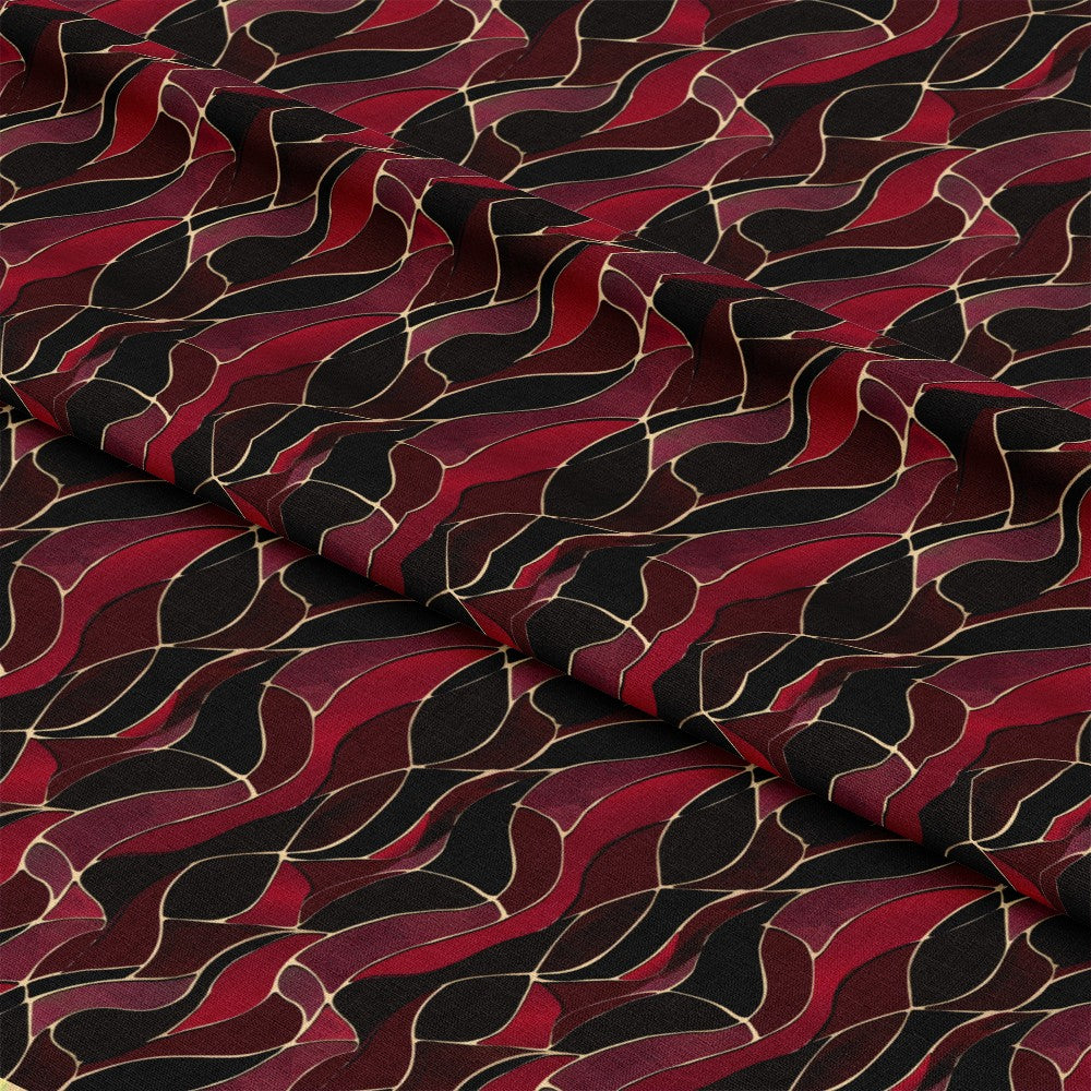 Burgundy Abstract Pattern 12 Quilting Cotton Fabric