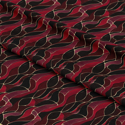 Burgundy Abstract Pattern 12 Quilting Cotton Fabric