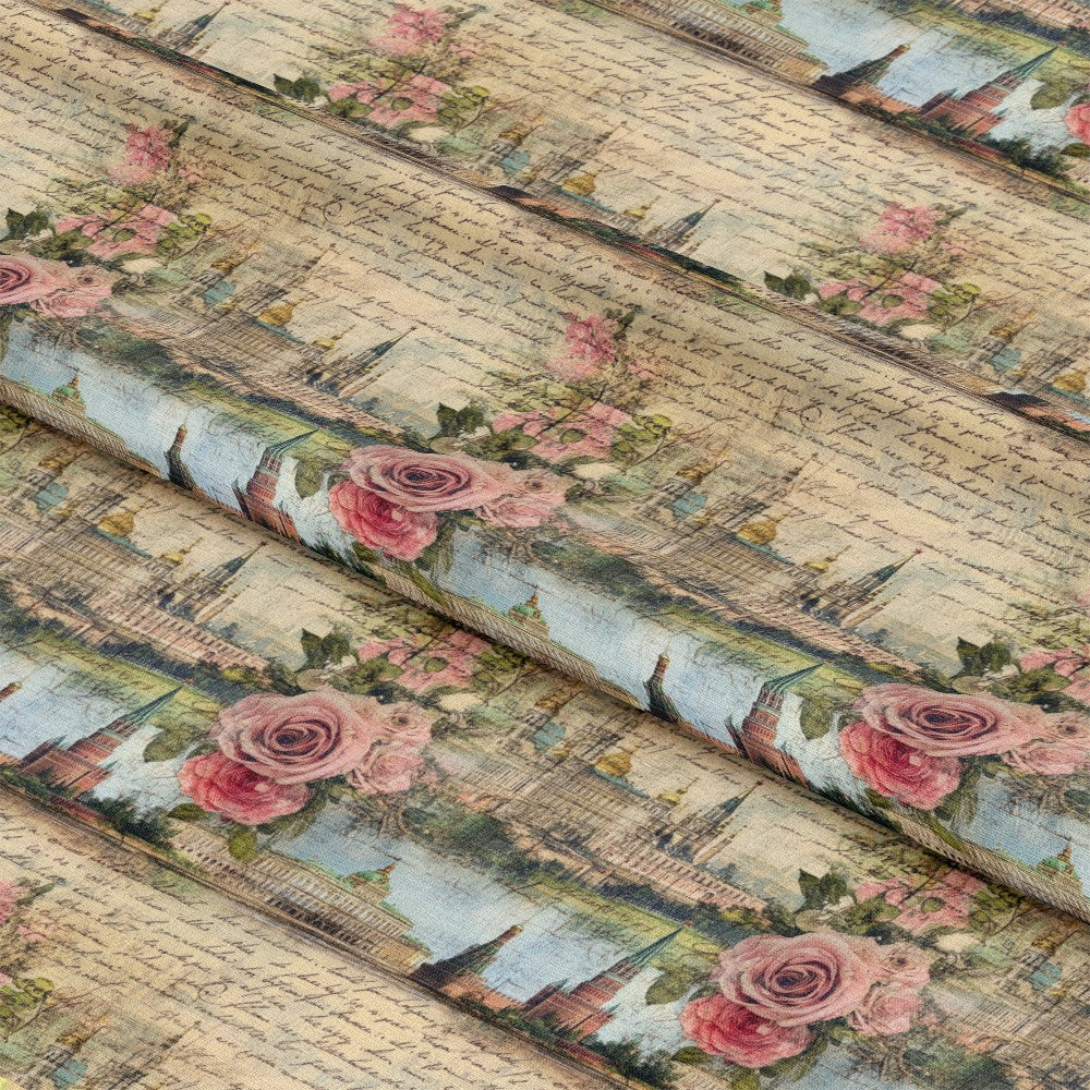 Vintage World Scrolls Pattern 10 Quilting Cotton Fabric