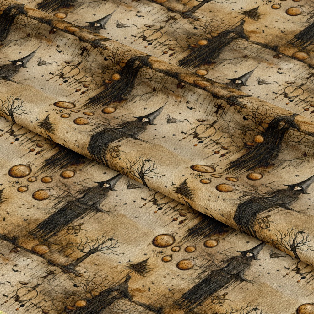 Witchy Halloween Pattern 1 Quilting Cotton Fabric