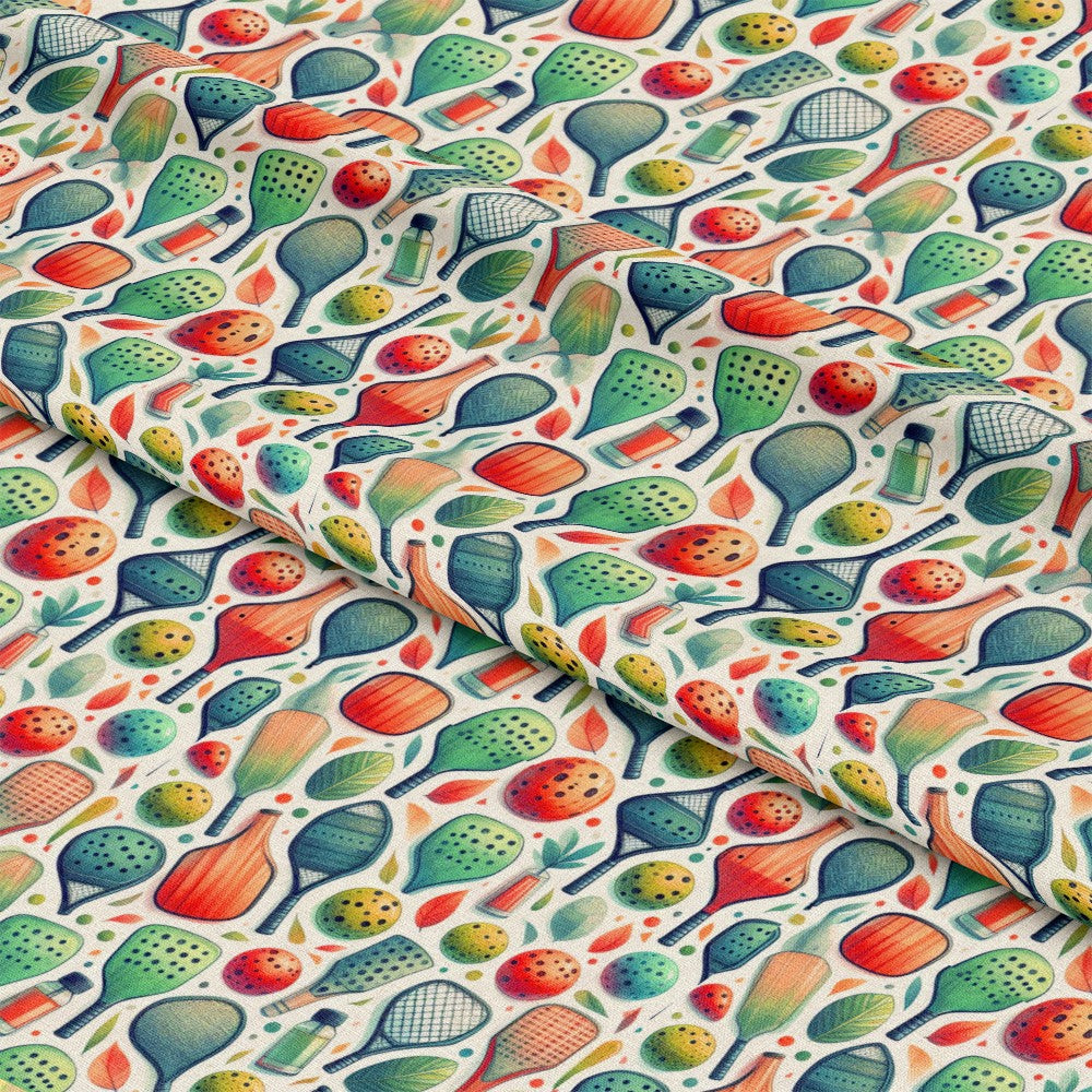 Watercolor Pickleball Pattern 8 Quilting Cotton Fabric