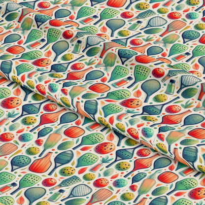 Watercolor Pickleball Pattern 8 Quilting Cotton Fabric