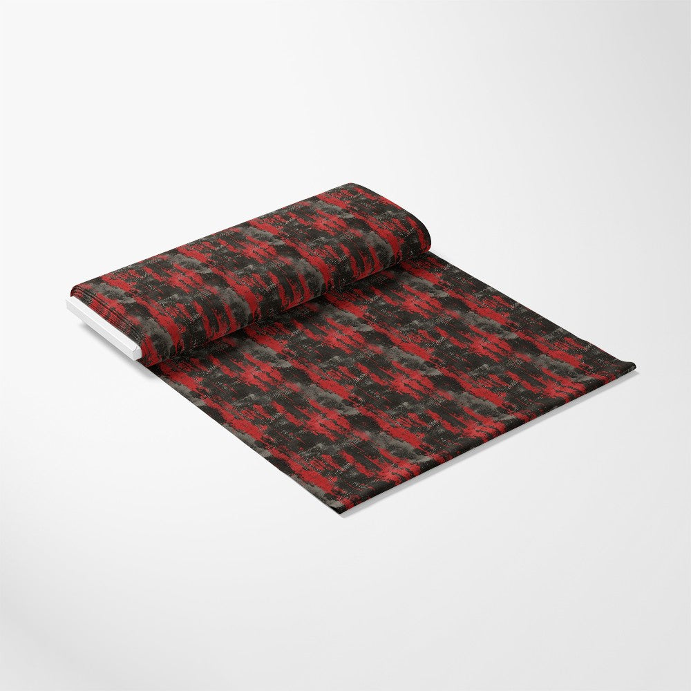Red and Black Grunge Pattern 2 Quilting Cotton Fabric