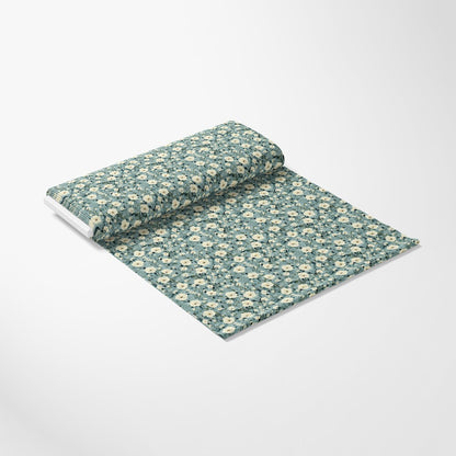 Cornflower Blue Floral Pattern 2 Quilting Cotton Fabric