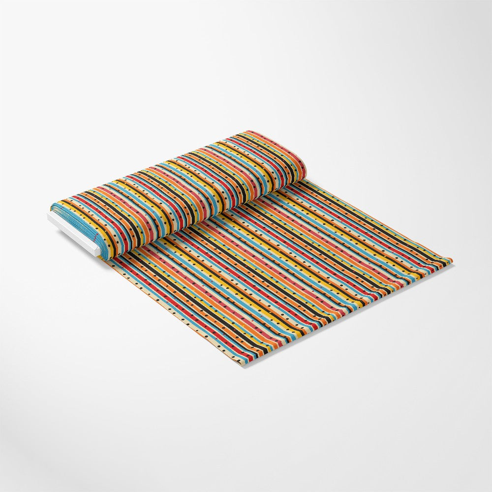 Colorful Stripes and Dots Pattern 5 Quilting Cotton Fabric