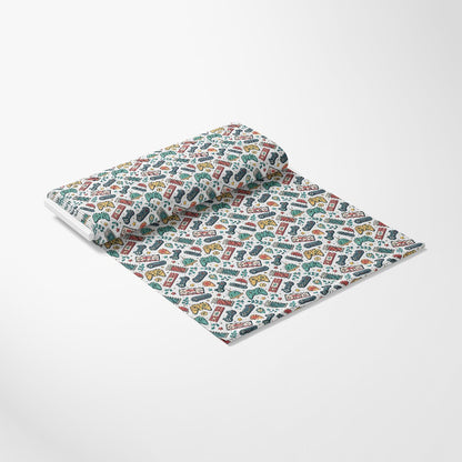 Modern Gamer Controllers Pattern 8 Quilting Cotton Fabric
