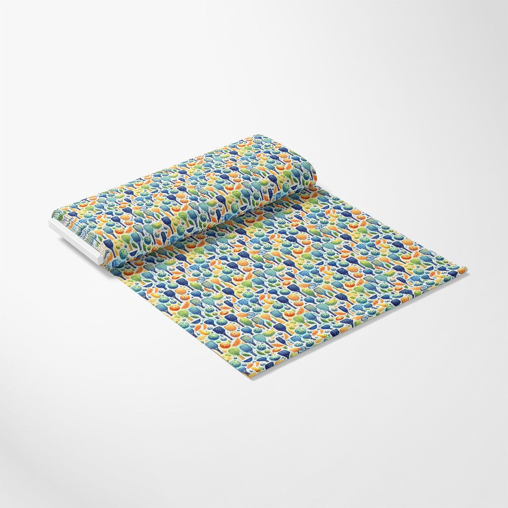 Watercolor Pickleball Pattern 10 Quilting Cotton Fabric