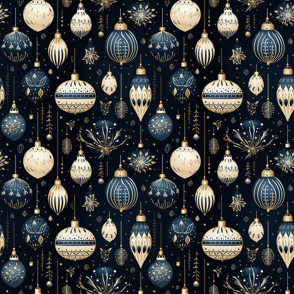 Navy and Cream Christmas Fat Quarter Bundle