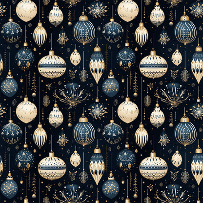 Navy and Cream Christmas Fat Quarter Bundle