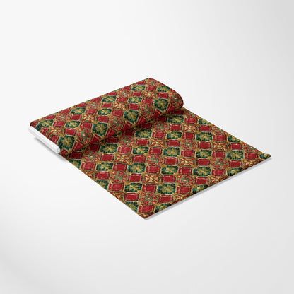 Red Green Gold Christmas Pattern 9 Quilting Cotton Fabric