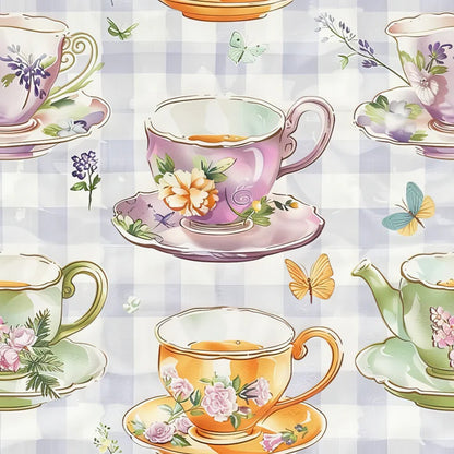 Tea Party Gingham Fat Quarter Bundle