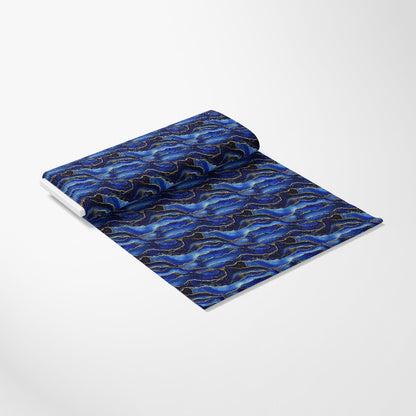 Royal Blue and Gold Agate Pattern 33 Quilting Cotton Fabric