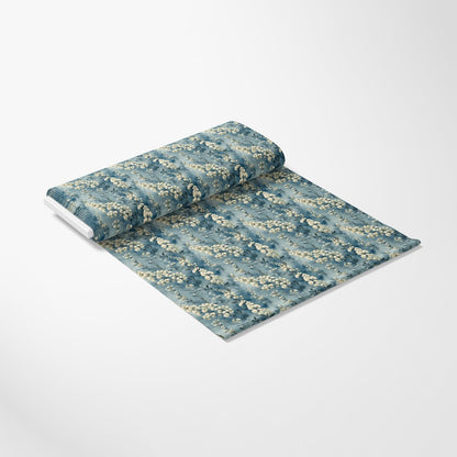 Cornflower Blue Floral Pattern 19 Quilting Cotton Fabric