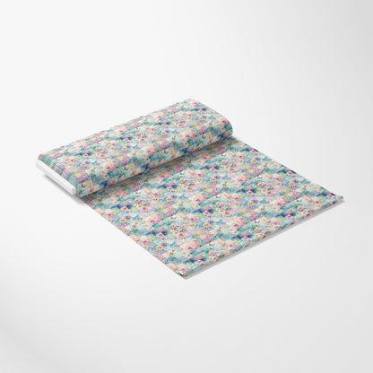 - Spring Patchwork Pattern 23 Quilting Cotton Fabric - pastel colors - floral design - patchwork style - cotton textile - soft texture - sewing material - crafting fabric - multicolor print - lightweight fabric - quilting material - decorative fabric - durable cotton