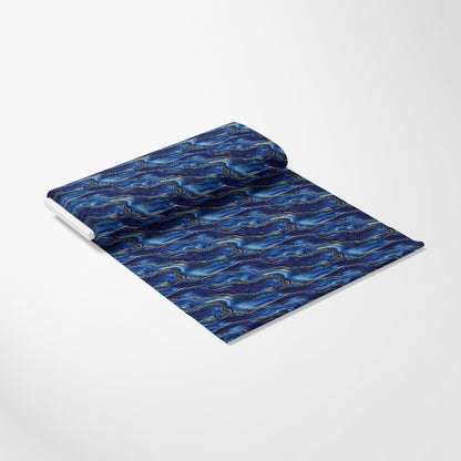 Royal Blue and Gold Agate Pattern 30 Quilting Cotton Fabric