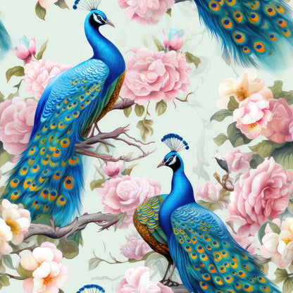 Watercolor Peacocks Fat Quarter Bundle